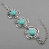 Chain Tibet Silver Turquoise Bangle Bracelet Ax2640 