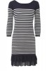 : BNWT OASIS FRILL HEM STRIPE DRESS SIZE X-SMALL 