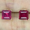 PRECIOUS 6mm TOP RICH RED RUBY 10K YELLOW GOLD EARRINGS 