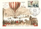 RARE N 1018 FDC JOURNEE TIMBRE RENNES 1955 BALLON MONTE