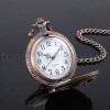 Bronze Motorcycle Emboss Quartz Necklace Pocket Watch 