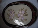 Vintage embroidered tray 