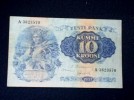 vintage ESTONIA - KUMME (10) KROONI - 1937 