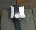 LUCKY BRAND NAVY WOVEN BAND SILVER-TONED WATCH  