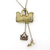 Cute Vintage Crystal Bag/Bag/High Heel Shoe NECKLACE 