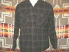 vtg PENDLETON VIRGIN WOOL SHADOW PLAID SHIRT, L 