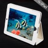 White Leather Case Cover With Stand For Apple iPad UK 