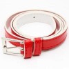 Women's Cute Candy color PU leather Thin Belt Red #A2 