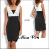 BNWT V-neck Black White Cocktail Dresses 03179 Size 10 