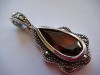 Vintage Silver GARNET Marcasite Pendant 925.Design 