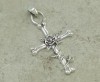 BEAUTIFUL .925 STERLING SILVER ROSE VINE CROSS PENDANT 