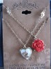 Lucky Brand Lucky You double necklace heart & rose NEW 