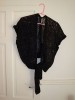 BLACK GLITTERY SEE- THROUGH SHORT SLEEVED CARDIGAN 