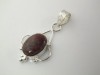 FREE SHIPPING DARK RHODONITE SILVER PENDANT 2 IN 