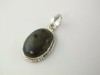 FREE SHIPPING FLASHY LABRADORITE SILVER PENDANT 1.5IN 