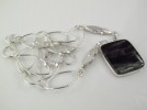 BLACK TOURMALATED QUARTZ SILVER NECKLACE 19.5 IN 