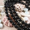 12MM BLACK ONYX AGATE GEMSTONE ROUND BALL BEADS STRAND 