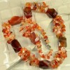 Carnelian Agate Multi Gems 18K Gold Plated Necklace 19