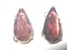 Vintage ART DECO Amethyst Open Glass Clip-On EARRINGS 