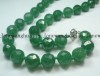 Natural 12mm Green Emerald Necklace 18'' 