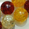 12mm Red Yellow Amber Round Beads 14