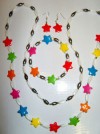 Multi Coloured Star Bead Necklace Bracelet Earring Set  