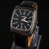 Men Man-made leather Stainless Steel Quartz Watch xia 