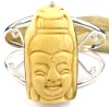 Awesome OX Bone Buddha Cuff Bangle Bracelet Silver 