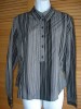 size 16 stretchy black stripy tunic, blouse, top 