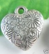 free shipping20pcs silver plated big heart charms26mm 