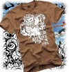 SPITFIRE SKATEBOARD WHEELS T SHIRT PIG LOST ES BROWN /L 