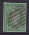 SPAIN 1855 USED SC #36 ISABELLA BLUE PAPER CAT $140 