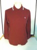 F.Perry Polo Shirt Burgundy with long sleeves size S 