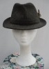 VINTAGE 1960S TWEED FEATHER TRIM DUNN & CO TRILBY HAT 