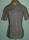 Vtg Wahls pink/lime/orange s.s cotton check shirt 10-12 