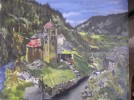 Signed Oil Painting-Andorra-Chapel-St. Jean de Caselles 