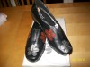 Black leather ladies flowerpatch Lotus shoes 5 (Eu 38) 