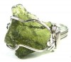 Natural Rough Moldavite Ring Silver 