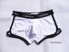 Men Sexy Boxer Brief Sports Underwear White&Black Sz L 