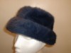 WARM BLUE ANGORA FURGORA BERET / HAT REGULAR 57cm 