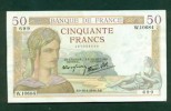 F.C. FRANCIA. 50 FRANCOS DE 1939. EBC. LAVADO. 