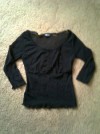 WOMENS BLACK SIZE 12 3/4 LENGTH SLEEVE TOP BY PILOT  42 