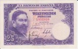 Año 1954. 25 pesetas de Isaac Albeniz. Sin serie