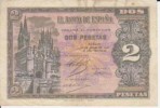 1938. 2 pesetas del Banco de España. Burgos