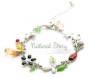 Korea Style Fashion Cuff Pretty Flower Beads Bracelet 