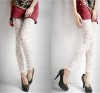 Sexy Lady Flower Lace Sheer Pants Tights White S #PC1 