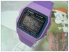 Dark purple thin children can have an alarm clock watch 