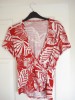 Red patterned womens top 