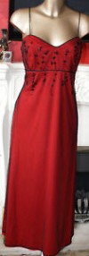 Ladies Kaleidoscope Maxi BlackRed Evening Gown Dress 18 