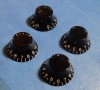 4 Black Genuine Gibson Bell Top Hat Knobs-SG,LP ES 